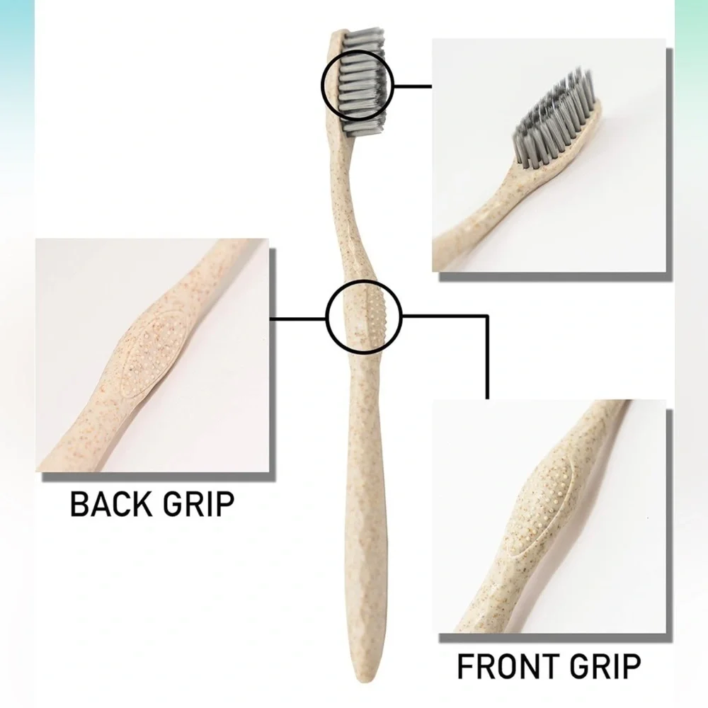 Brand New 10-Pack Biodegradable Eco-Friendly Toothbrushes Individually Sealed